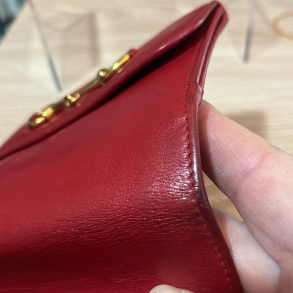 Gucci Vintage Horsebit Red Leather Wallet - Picture 11 of 13